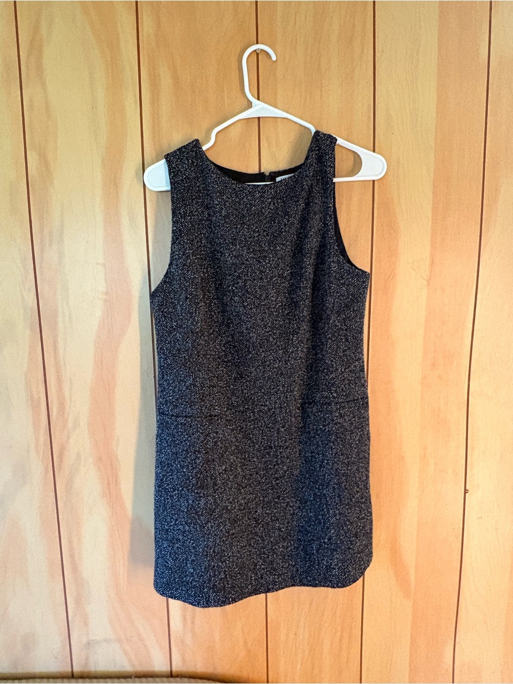 Aritzia Sleeveless Charcoal Tweed Mini Dress